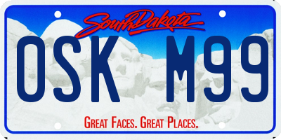 SD license plate 0SKM99
