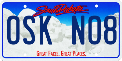 SD license plate 0SKN08
