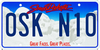 SD license plate 0SKN10