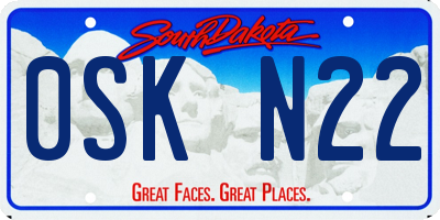 SD license plate 0SKN22