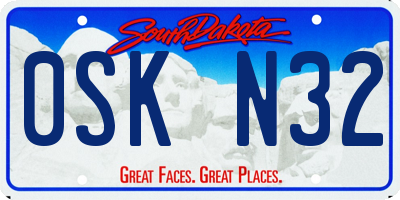 SD license plate 0SKN32