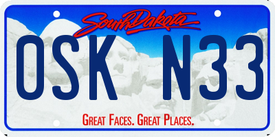 SD license plate 0SKN33