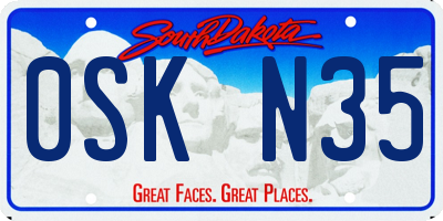 SD license plate 0SKN35