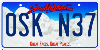 SD license plate 0SKN37