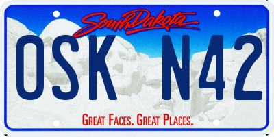SD license plate 0SKN42