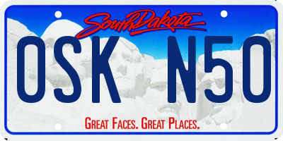 SD license plate 0SKN50