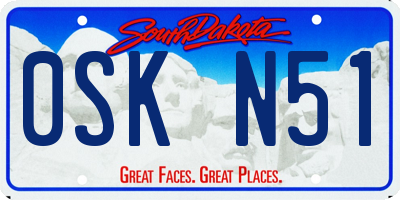 SD license plate 0SKN51