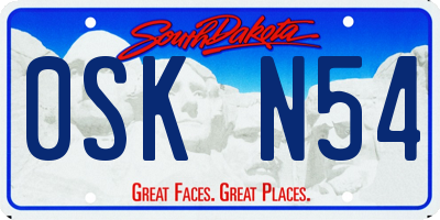 SD license plate 0SKN54