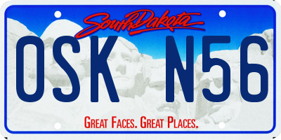 SD license plate 0SKN56