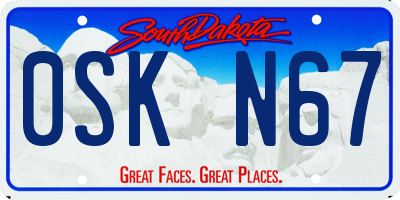 SD license plate 0SKN67