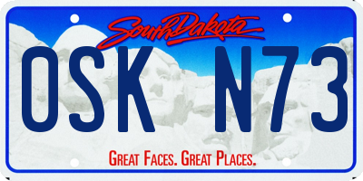 SD license plate 0SKN73