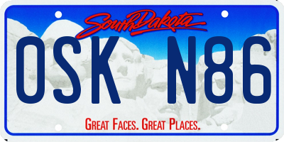 SD license plate 0SKN86