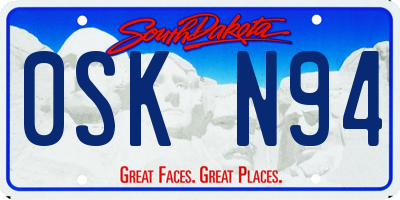 SD license plate 0SKN94