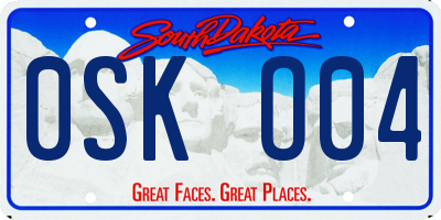 SD license plate 0SKO04