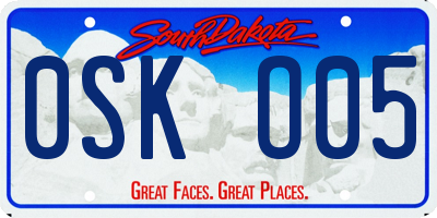 SD license plate 0SKO05
