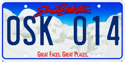 SD license plate 0SKO14