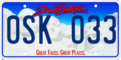 SD license plate 0SKO33