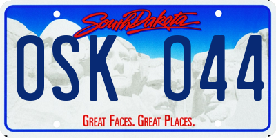 SD license plate 0SKO44