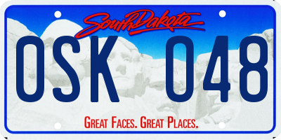 SD license plate 0SKO48