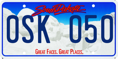 SD license plate 0SKO50