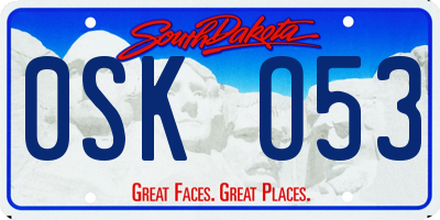 SD license plate 0SKO53