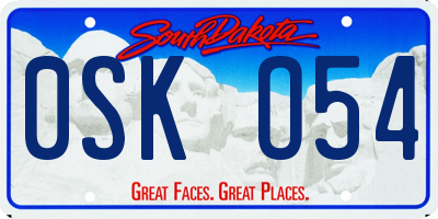 SD license plate 0SKO54