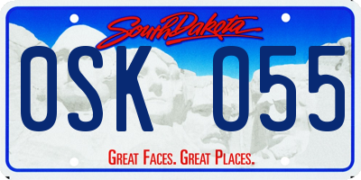 SD license plate 0SKO55