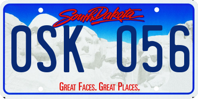 SD license plate 0SKO56