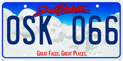 SD license plate 0SKO66