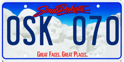 SD license plate 0SKO70