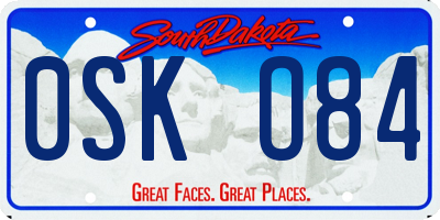 SD license plate 0SKO84