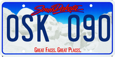 SD license plate 0SKO90