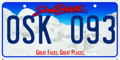 SD license plate 0SKO93
