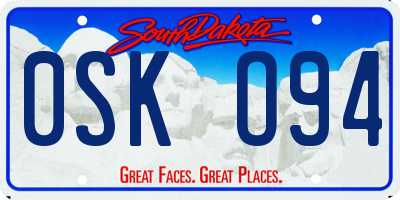 SD license plate 0SKO94