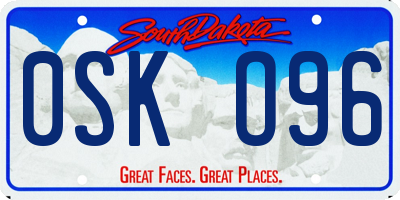SD license plate 0SKO96
