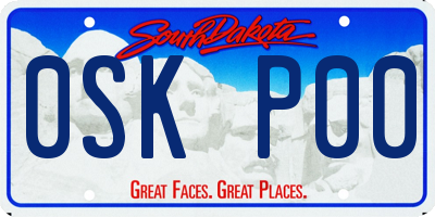 SD license plate 0SKP00