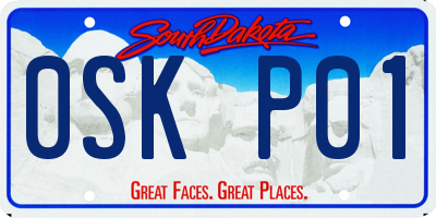 SD license plate 0SKP01