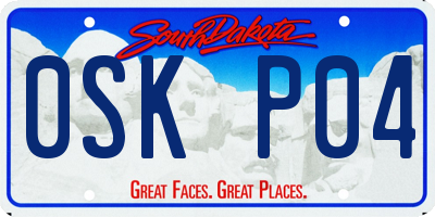 SD license plate 0SKP04