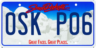 SD license plate 0SKP06