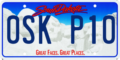 SD license plate 0SKP10