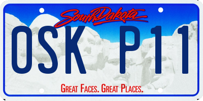 SD license plate 0SKP11