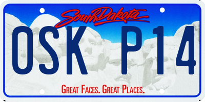 SD license plate 0SKP14