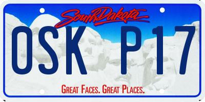 SD license plate 0SKP17