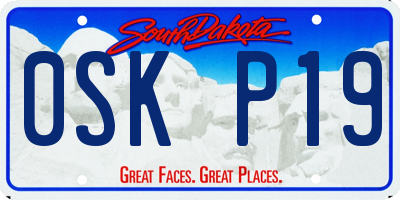 SD license plate 0SKP19