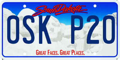 SD license plate 0SKP20