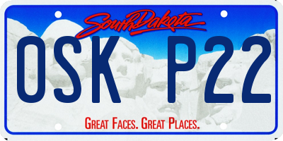 SD license plate 0SKP22