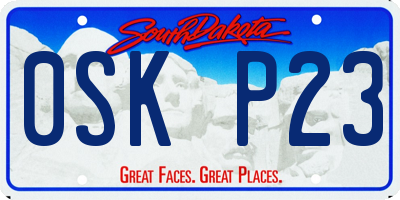 SD license plate 0SKP23