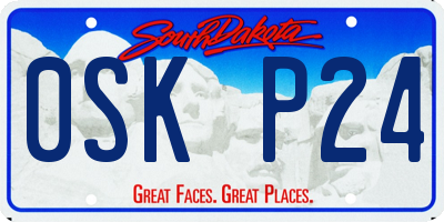 SD license plate 0SKP24