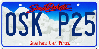 SD license plate 0SKP25