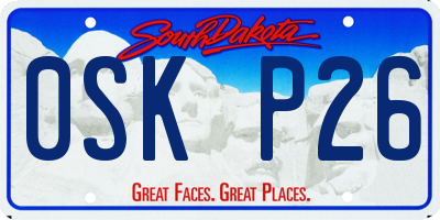 SD license plate 0SKP26